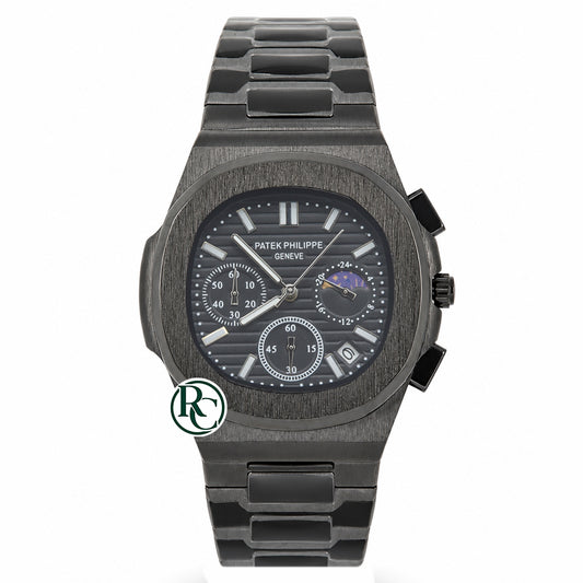 PTK Chronograph All Black Stainless Steel - Chain