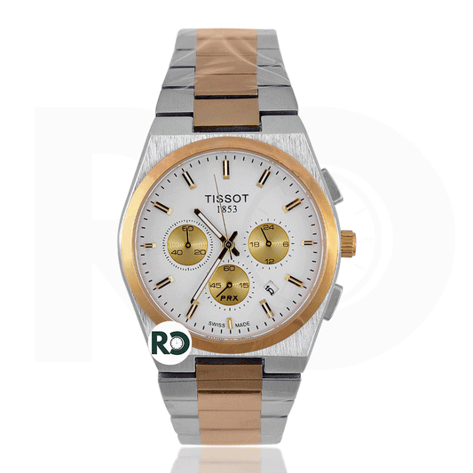 TST Chronograph Two Tone Yellow Gold Bezel Stainless Steel - Chain