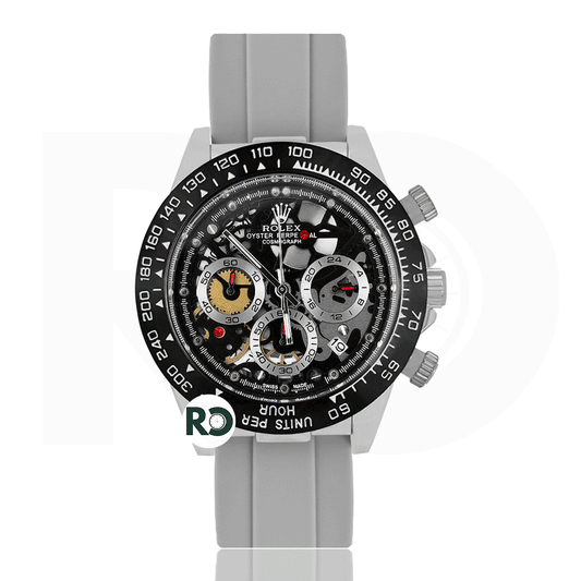 RLX Skeleton Silver- Rubber Strap