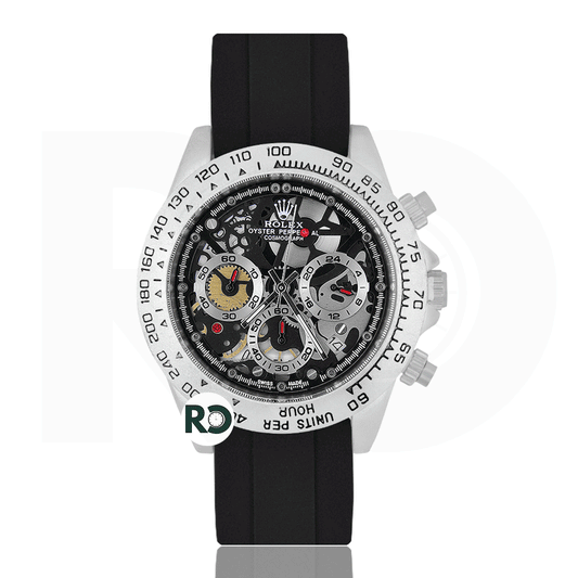 RLX Skeleton Silver- Rubber Strap