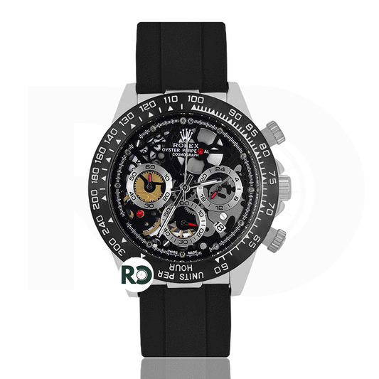RLX Skeleton Silver- Rubber Strap