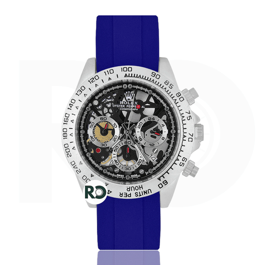 RLX Skeleton Silver- Rubber Strap