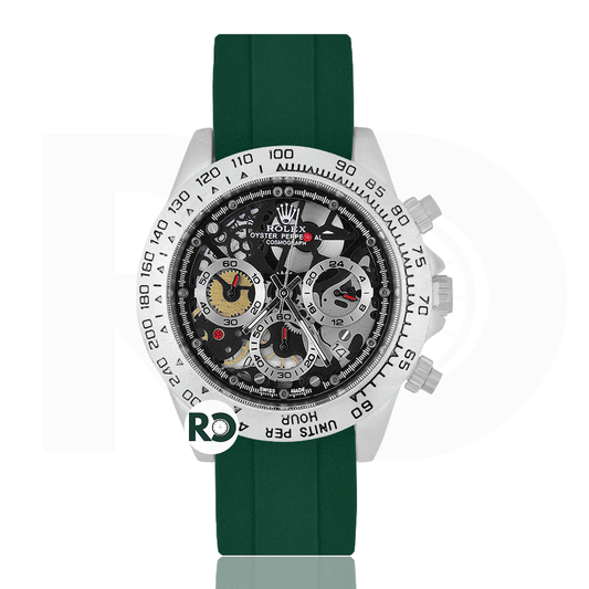 RLX Skeleton Silver- Rubber Strap