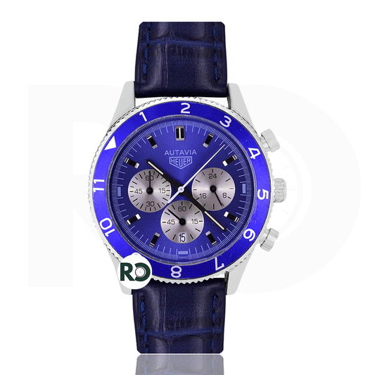 TAG Chronograph Silver- Leather Strap