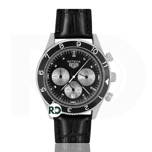 TAG Chronograph Silver- Leather Strap