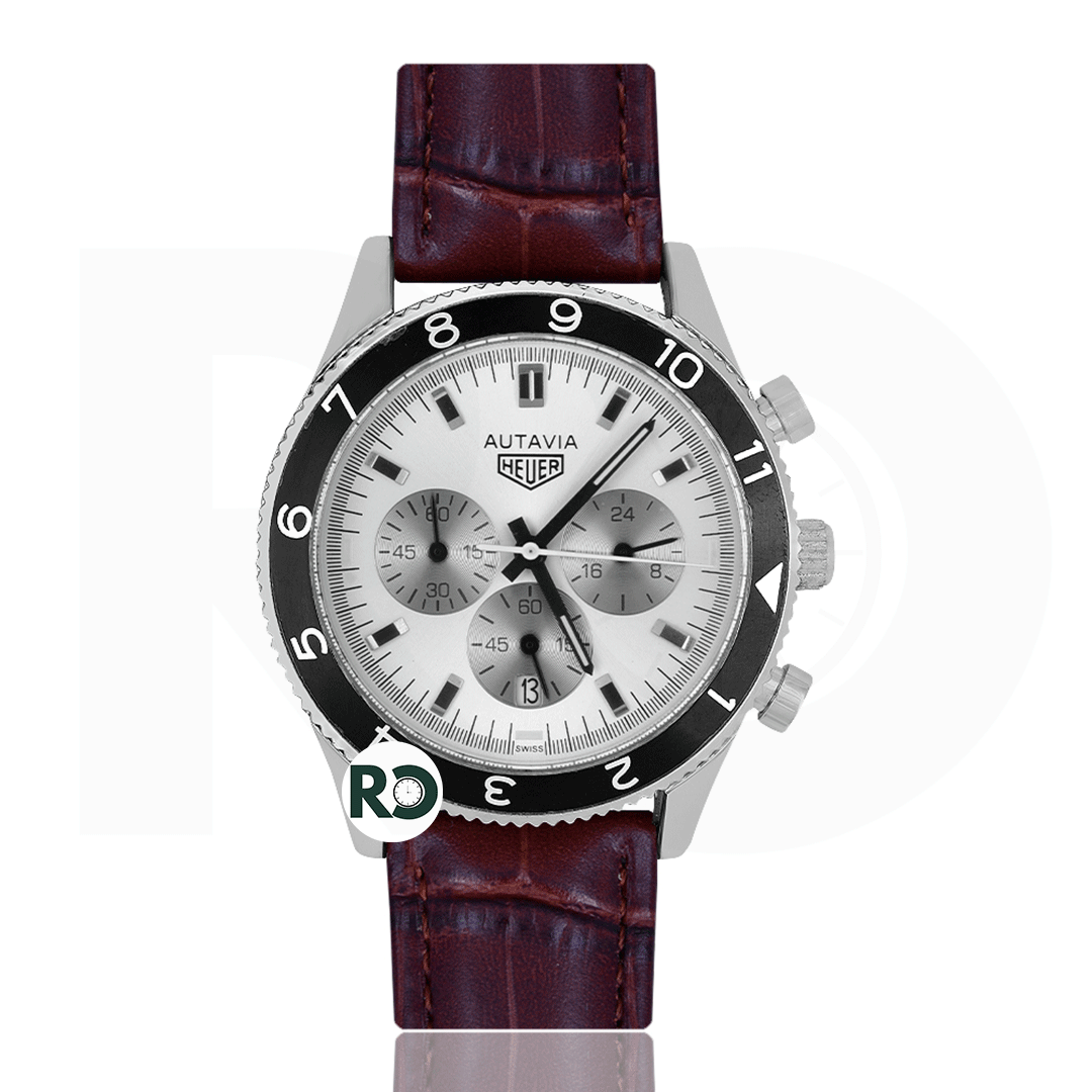 TAG Chronograph Silver- Leather Strap