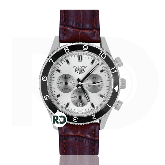 TAG Chronograph Silver- Leather Strap
