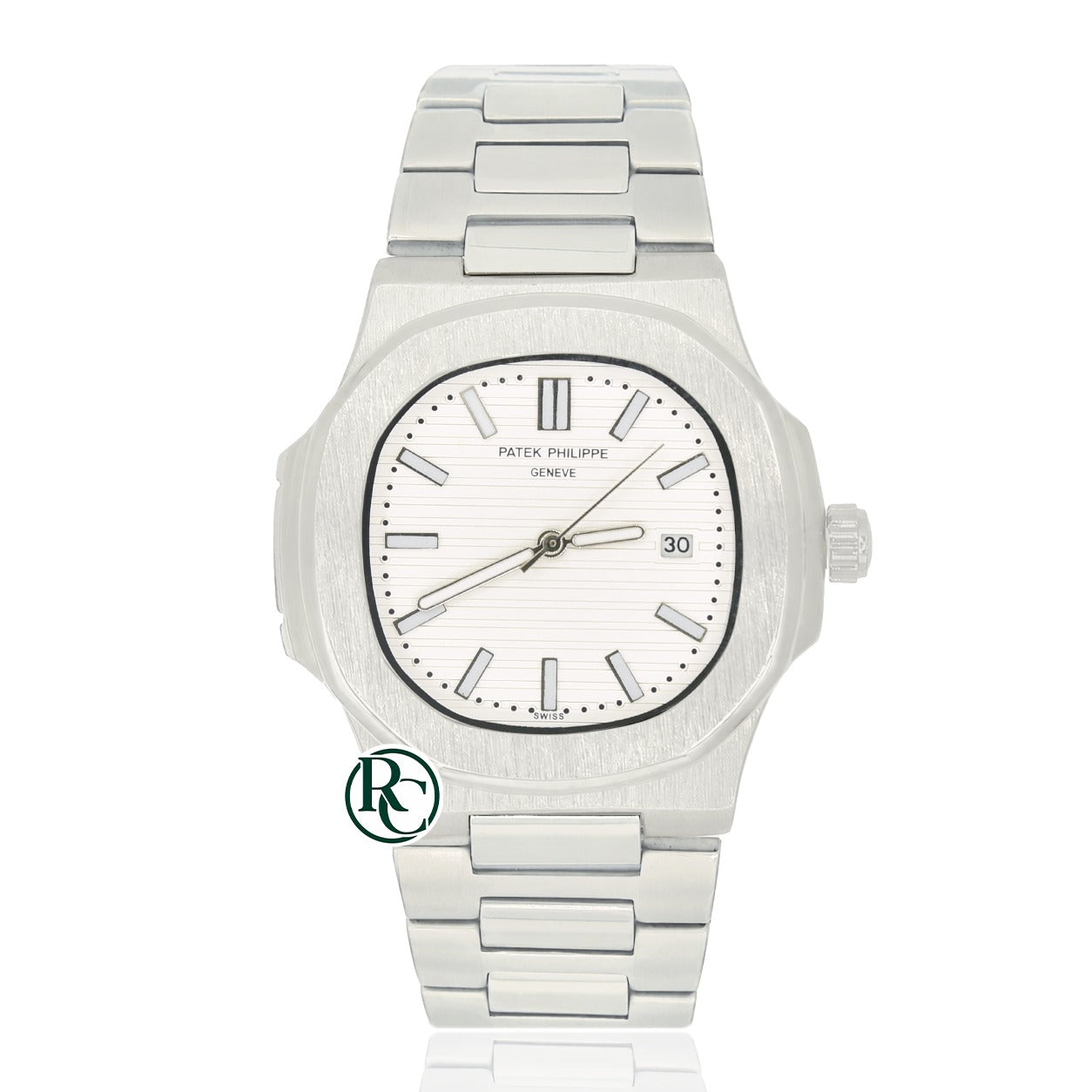 PTK Quartz Silver Stainless Steel White Dial- Chain